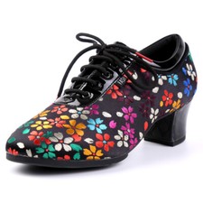 Women Ballroom Latin Dance Shoes Tango Salsa Shoes 3cm Heel Suede Practice Shoes