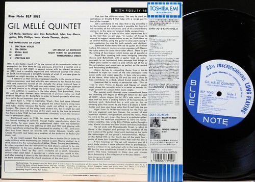 GIL MELLE "QUINTET VOL. 4" BLUE NOTE Japan 10"LP Vinyl OBI MONO EX/NM - Picture 2 of 3