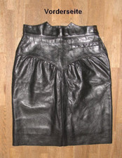 Gonna In Pelle Nera A Mezza Coscia In Pelle Liscia Circa Taglia 36