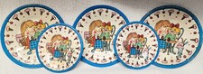 5 Vintage 1980's Happy Birthday Ice Cream Party Tin Litho Doll Plates 4   3 