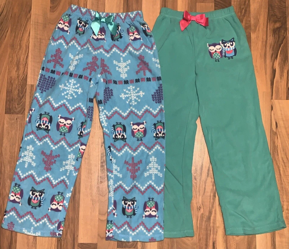 St. Eve (8 10 14) Niñas 2pk Microfleece Impermeable Pijama Pantalón para Dormir, Búhos Foto 2 de 4