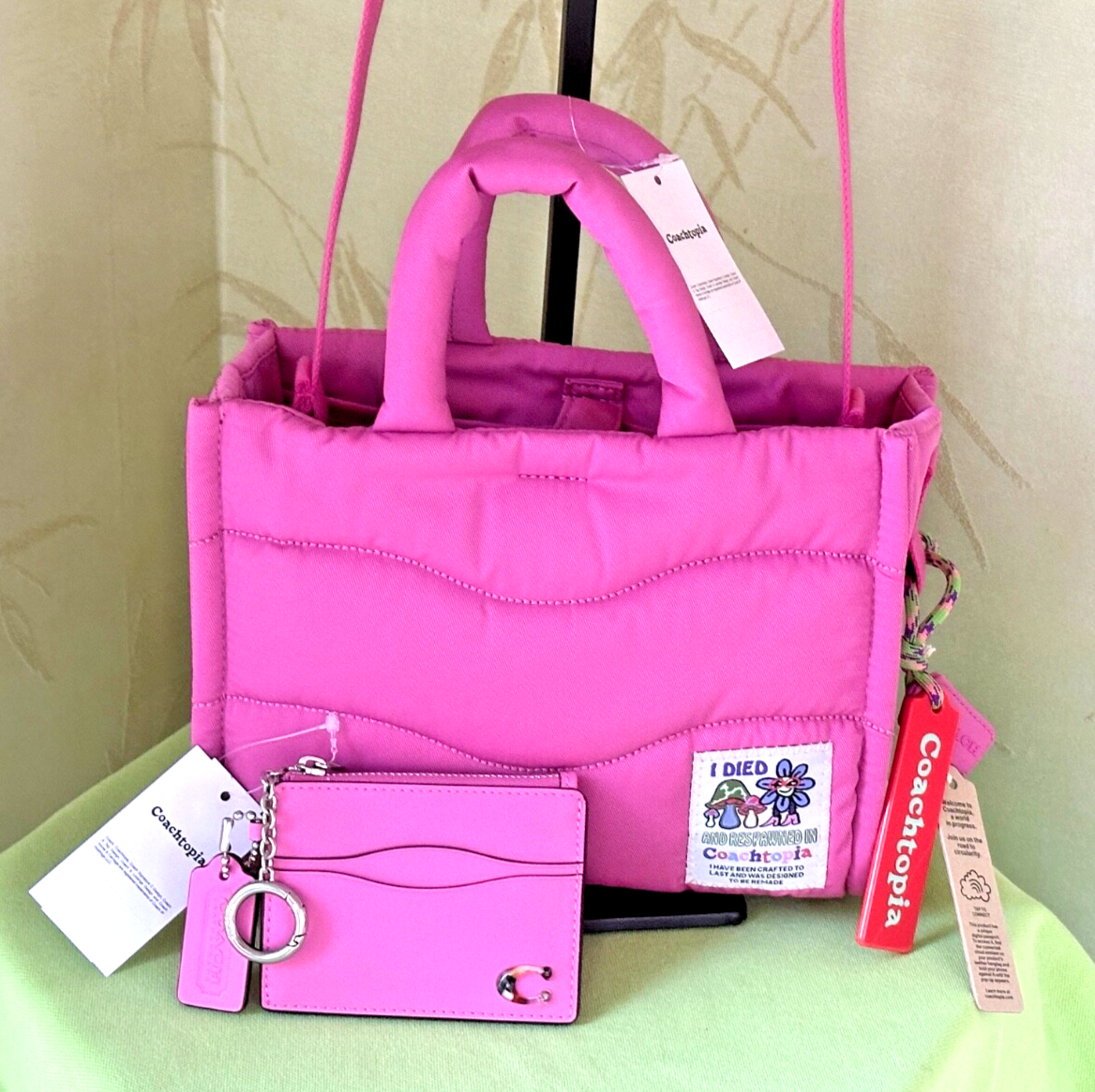 COACH COACHTOPIA LOOP MINI TOTE or WAVY ZIP CARD CASE W/KEYRING