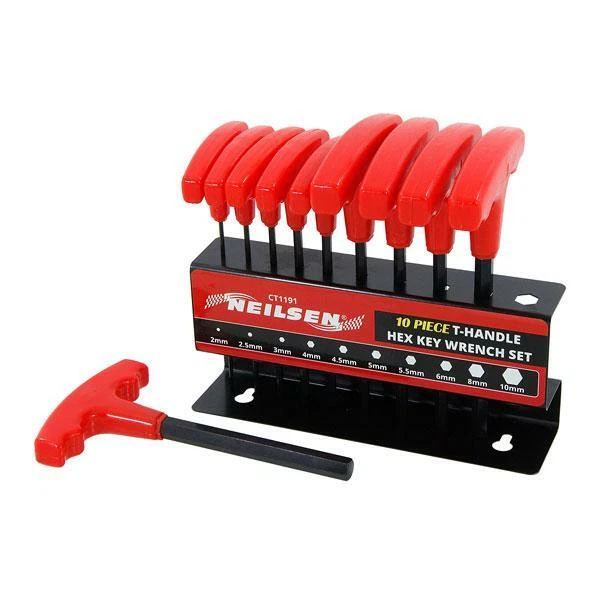 10PC HEX KEY METRIC 2 10MM T HANDLE ALLEN KEY ALLAN WRENCH T BAR