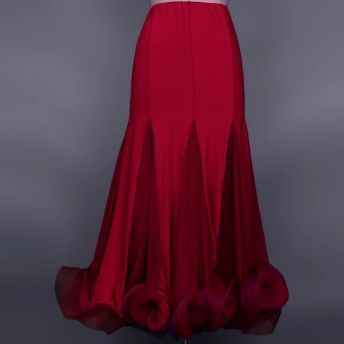 Latin Dance Women Skirt Long Adult Ballroom Practice Woman Modern Standard Dress - Picture 5 of 30