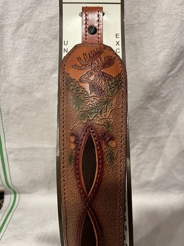 AA&E Padded Leather Brown & Suede MOOSE Sling  USA Made -WorldWide ship - Picture 2 of 3