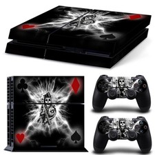 Sony PS4 PLAYSTATION 4 Skin Design Sticker Protector Set - Poker Death Motif