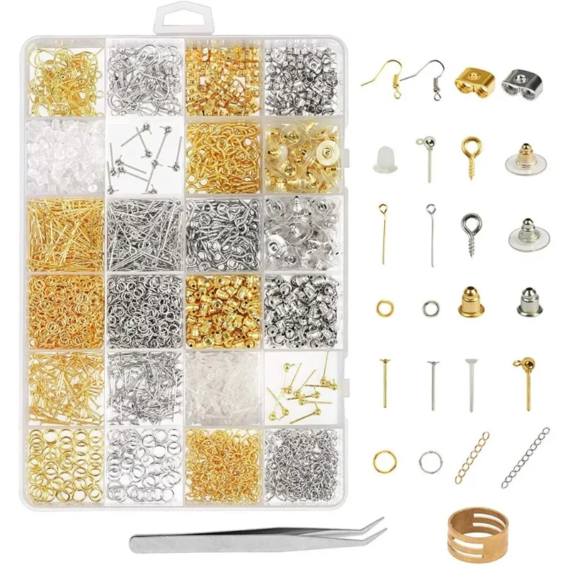 Earring Making Supplies Kit 2418pcs Earring Repair Parts Earrings Jewelry  Making