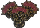 Tahari Home Set 3 Black & Red Day of the Dead Sugar Skull 15" Beaded Placemats — photo 3