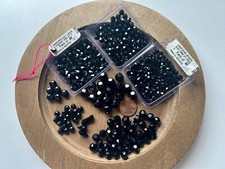 400 Pcs Swarovski Beads Jet Black Round Rondelle Pendant Mix Jewelry Making Lot