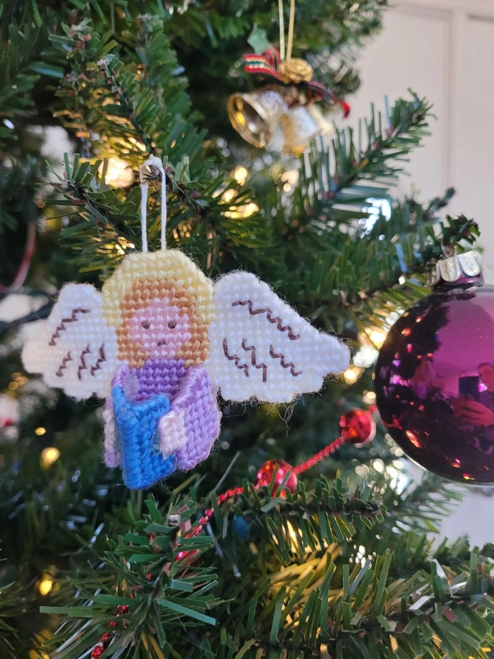 Avon Tejido Tapiz Árbol de Navidad Adornos Conjunto de 3 Ángeles Especias Decoración de Vacaciones  Foto 2 de 4