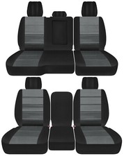 Fits Dodge Ram 2011-2018 1500-3500 Front And Rear Seat Covers Black Charcoal