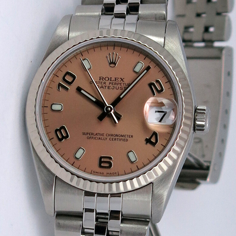 Rolex Datejust Lady 31mm Gold Steel Rose Arabic 68274 Jubilee - Pre-owned