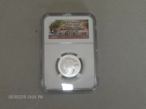 2018 NGC PF69 Silver Apostle Quarter First Day of Issue "America the Beautiful"