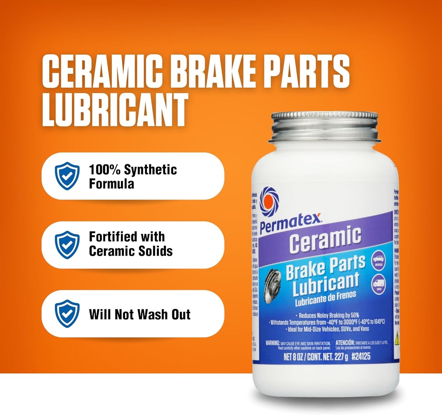 Extreme Temperature Brake Lubricant - 8 oz Ceramic Paste for Durable Maintenance
