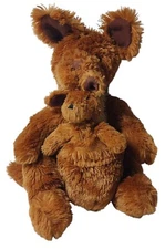 Kohls Care Kangaroo with Joey Brown Stuffed Animal Plush Childs Toy Fifteen Inch