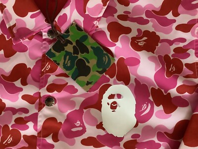Authentic a bathing ape bape abc camo coach jacket pink L