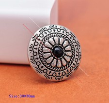 10X Western Vintage Silver Flower Pattern Leather Concho For Belt Leathercraft