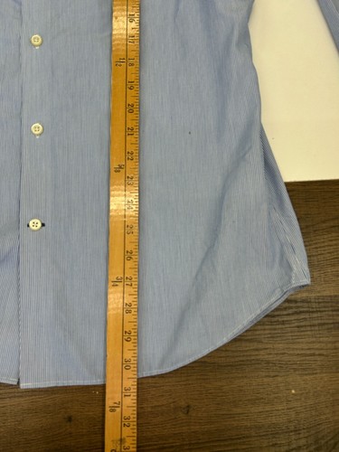 Banana Republic Mens M Non iron Slim Fit Blue Striped Button Shirt 100% Cotton - Picture 5 of 9
