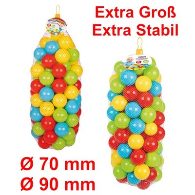 50 100 Bälle für Bällebad sehr stabil Ø 7cm 9cm Spielbälle Pool Balls extra groß