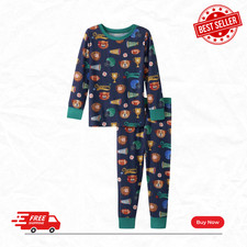  BIG SALE Little Sleepies Team Spirit Navy Bamboo Two Piece Pajama Set Kids PJs