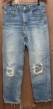Vintage Levi’s 550 Relaxed Made In USA Men’s 31X33 Destroyed Thrashed Distressed