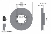 2X Pagid Bremsscheibe 56386NC FüR Nissan NT400 Cabstar F24M F24W DCI F91AN