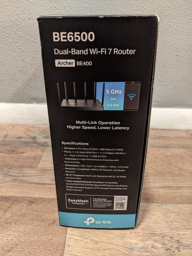 TP-Link Archer BE400 BE6500 Dual Band WiFi 7 Router 2,5Gbps Ports MU-MIMO GETESTET - Bild 3 von 9