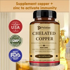Chelated Copper - Essential Trace Mineral, Vegetarian, Non-GMO, Gluten Free