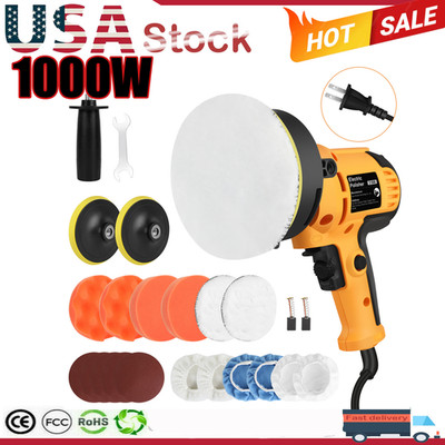  Car Polisher Buffer Sander 1000W Polishing Machine Kit Waxing with 5''Pad Bonnet