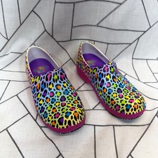 Crocs Lisa Frank Neria Pro II Clog Size 5 Womens Rainbow Leopard Slip Resistant