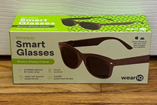 BRAND NEW-WeariQ Bluetooth Smart Glasses, SS-BrownB1-Brown Glossy Frame