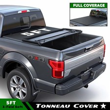 Fit 2005-2026 Nissan Frontier 3-fold Soft Truck Bed Waterproof 5ft Tonneau Cover