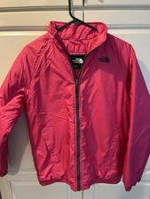 Girls Pink North Face Zip Up Puffer Jacket Size Xl 18