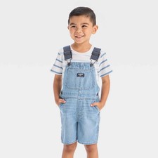 OshKosh B'gosh Toddler Boys' Denim Shortalls - Medium Wash 18M: Adjustable Stra