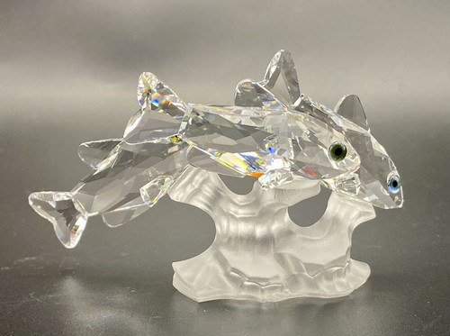 Vintage Swarovski Kristall DREI SÜDSEEFISCHE Figur mit Schwan Logo, Österreich. ANSEHEN** - Bild 6 von 15