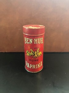 Ben-Hur Vintage Paprika 1 oz Spice Tin Shaker Can w/ paprika