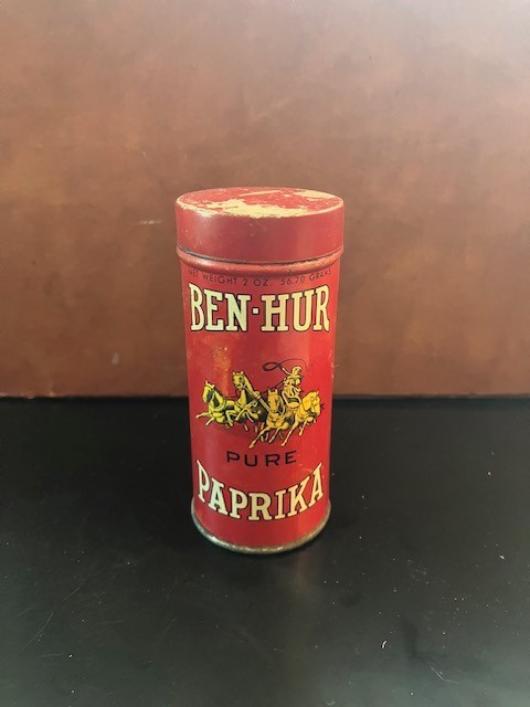 Ben-Hur Vintage Paprika 1 oz Spice Tin Shaker Can w/ paprika