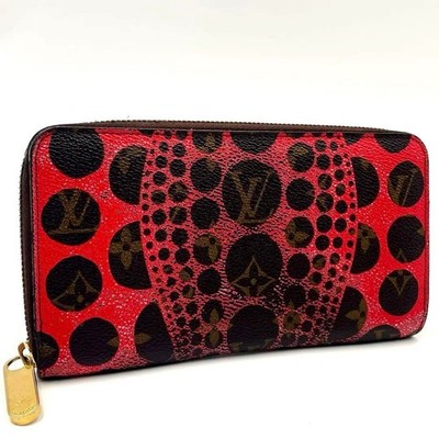 Louis Vuitton Monogram Kusama Pumpkin Dots Zippy Wallet M60449