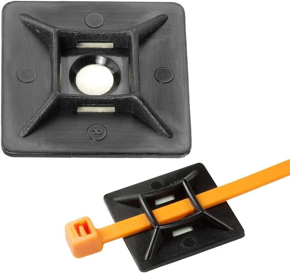 Self Adhesive Cable Tie Bases – Strong Nylon Fixings | Packs of 25 / 50 / 100 / - Image 2 of 2