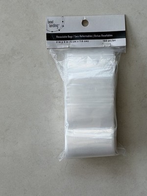 NEW Bead Landing 2'' x 3'' Resealable Clear Plastic Bags 150 Count Zipper Close