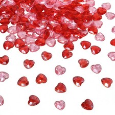 Avxzbef 200 Pcs Red Pink 3D Acrylic Heart Ornaments for Valentines Red pink