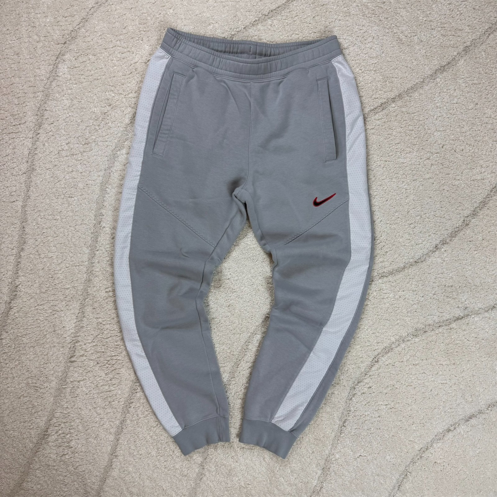 VTG Nike Club Grey Hoodie & Joggers Sweatpants Set Size Medium Full Tracksuit image 6