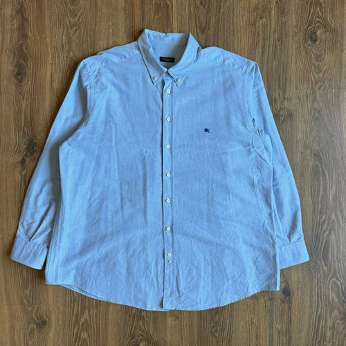 Camicia elegante uomo Burberry London blu con bottoni