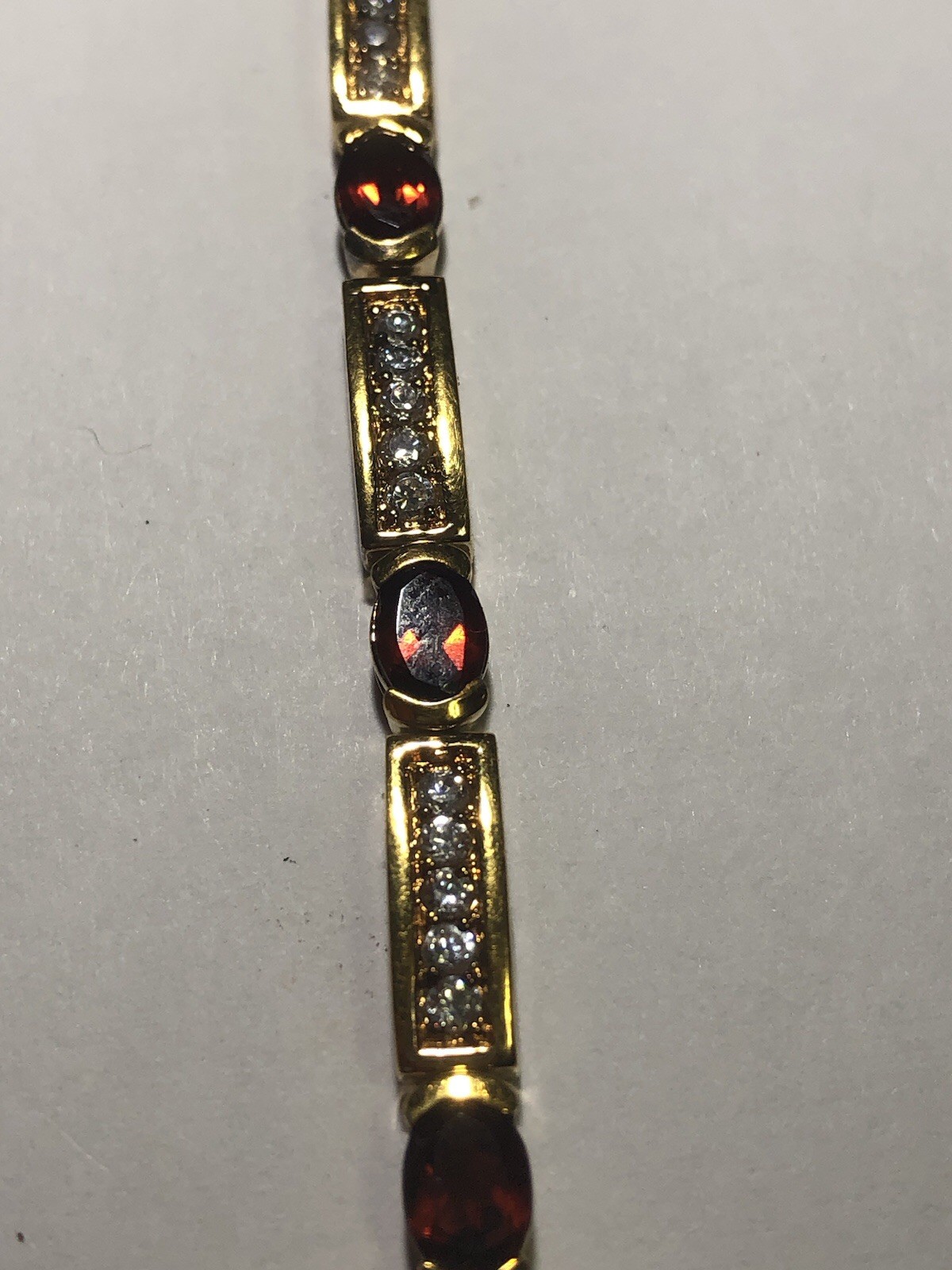 9Ct Oval Lab-Created Red Ruby Diamond Tennis Brac… - image 3