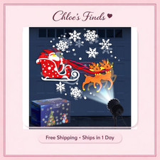 Outdoor Christmas LED Projector Light with Santa Claus Slide - Holiday Decor