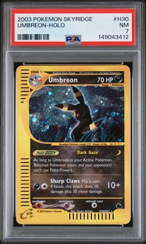 2003 POKEMON SKYRIDGE #H30 UMBREON-HOLO PSA 7