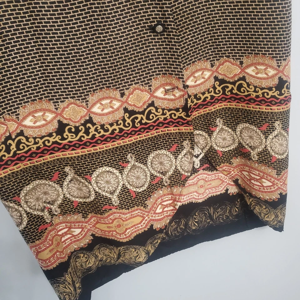 Vestido Kensington Cuadrado Raro Vintage Años 80 90 Negro y Marrón Abotonado EE. UU. Talla M Foto 3 de 4