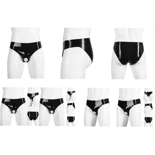 High Quality 1*Underwear Panties Black Thong Panties Wet Look Open Lingerie - Picture 10 of 36