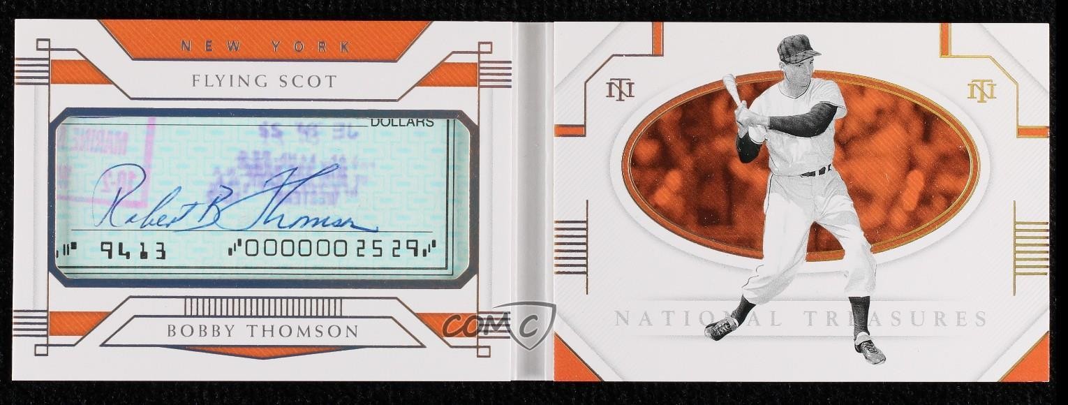 2021 National Treasures Cut Signature Booklets Names /25 Bobby Thomson Auto 06mc
