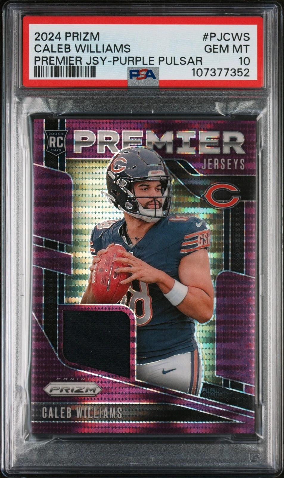 Caleb Williams Panini Prizm Premier Jerseys #PJCWS Purple Pulsar